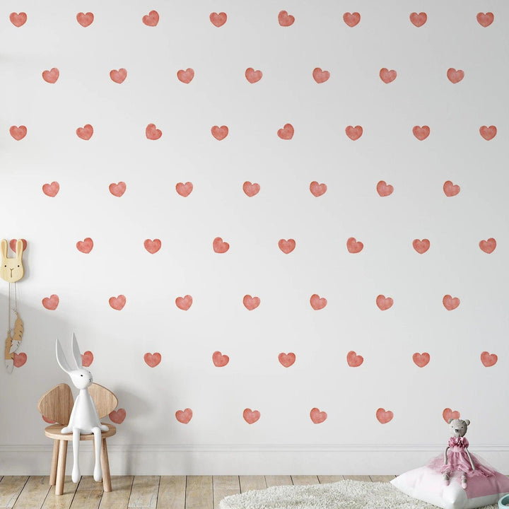 Funlife® Heart Shape Watercolor Haze Blue Vinyl Decals Multi-Color Dots Wall Stickers for Kids Boys Girls Bedroom Living Room - Parker and Olive
