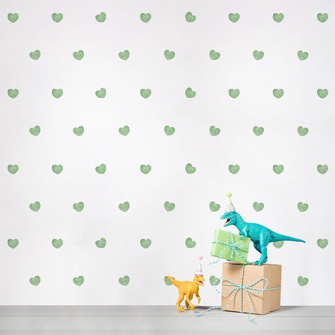 Funlife® Heart Shape Watercolor Haze Blue Vinyl Decals Multi-Color Dots Wall Stickers for Kids Boys Girls Bedroom Living Room - Parker and Olive