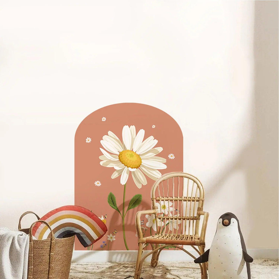 70*96CM Boho Art Wall Decal Big Arch Daisy Wall Stickers for Nursery Kids Rooms Living Room Home Interior Decoration Girls Decor - Parker and Olive