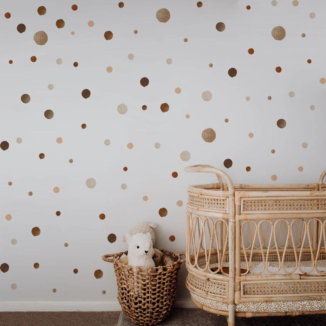 Funlife® 140 PCS Watercolor Boho Polka Dots Wall Decals Nursery Room Kids Bedroom Removable Peel and Stick Wall Stickers - Parker and Olive