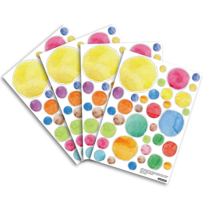 Funlife® 140 PCS Watercolor Polka Dots Wall Decals DIY Nursery Room Decorative Wall Stickers for Kids Room Bedroom Home Decor - Parker and Olive