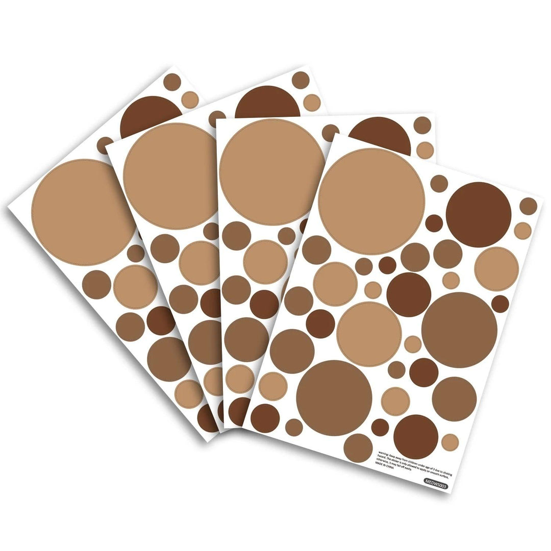 Funlife® 140 PCS Boho Brown Polka Dots Wall Stickers Nursery Removable Vinyl Wall Decal Kids Boy Room Home Decor - Parker and Olive