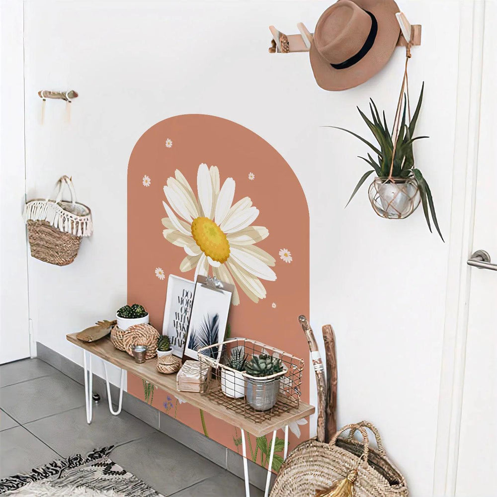 70*96CM Boho Art Wall Decal Big Arch Daisy Wall Stickers for Nursery Kids Rooms Living Room Home Interior Decoration Girls Decor - Parker and Olive