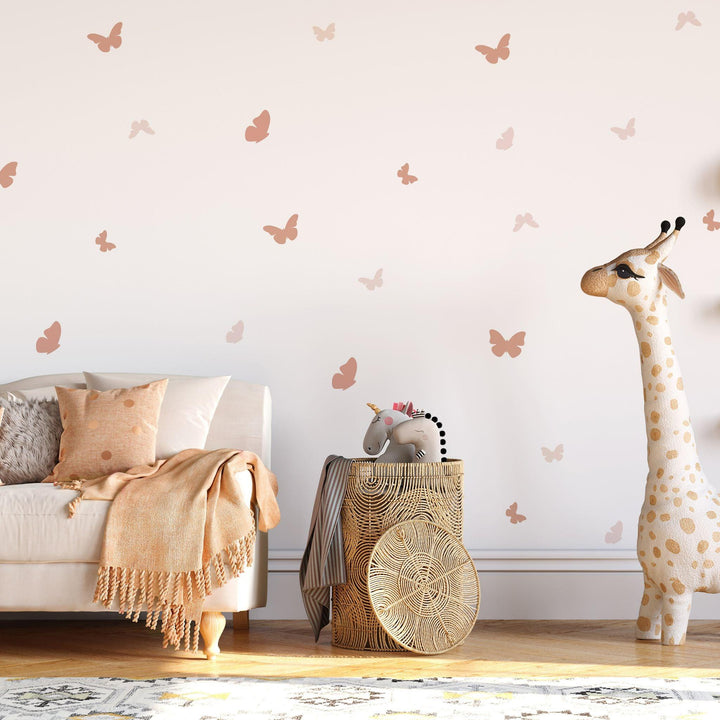 Boho Soft Pink Butterfly Nursery Wall Decals - Parker and Olive