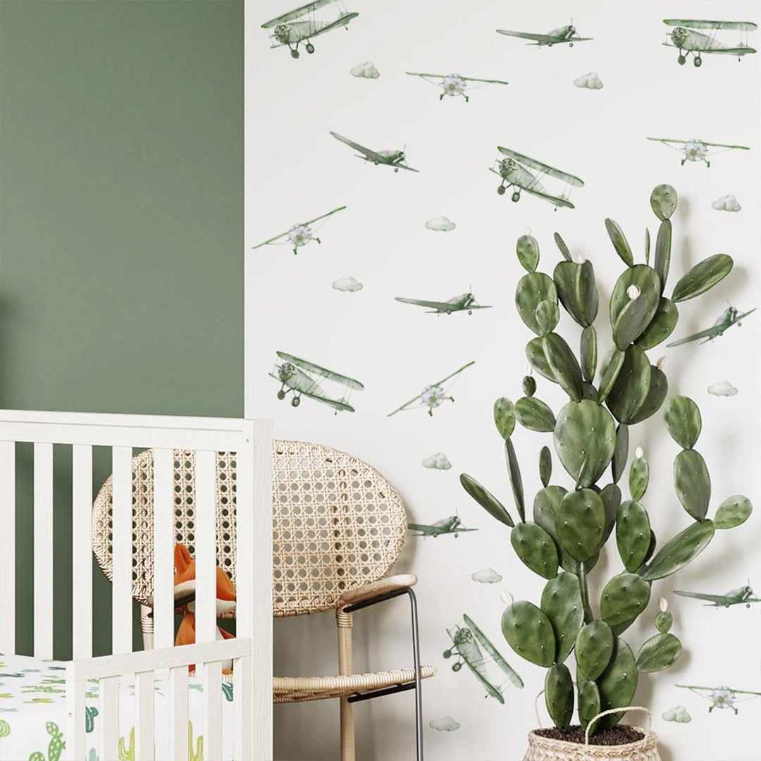 Green Airplane Wall Decals - Parker and Olive