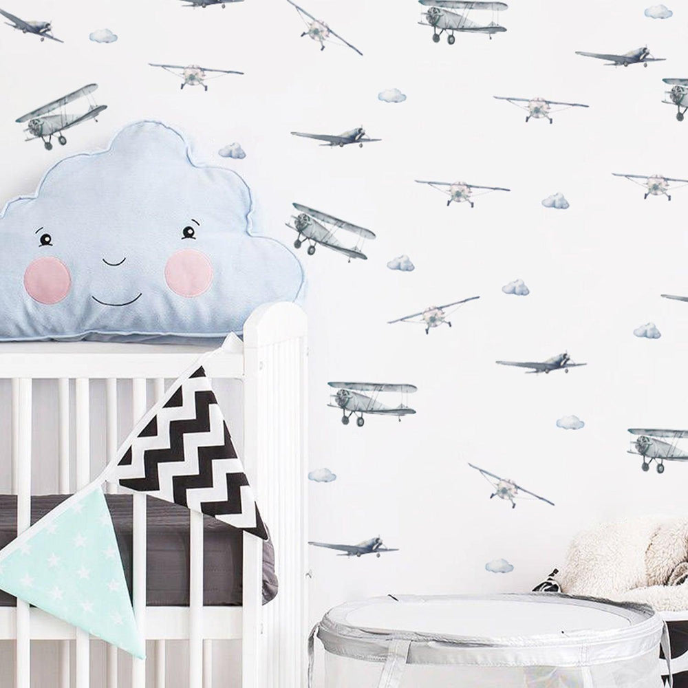 Blue Airplane Wall Decals - Parker and Olive