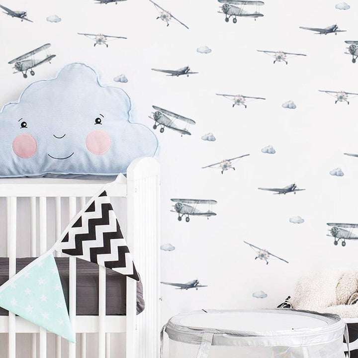 Blue Airplane Wall Decals - Parker and Olive