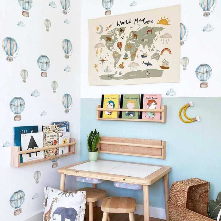 Blue Hot Air Balloon Wall Decals - Parker and Olive