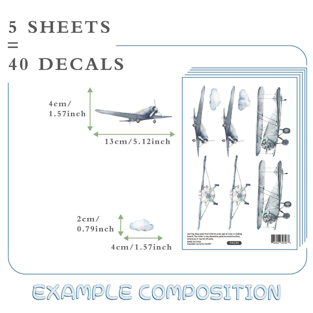 Blue Airplane Wall Decals - Parker and Olive