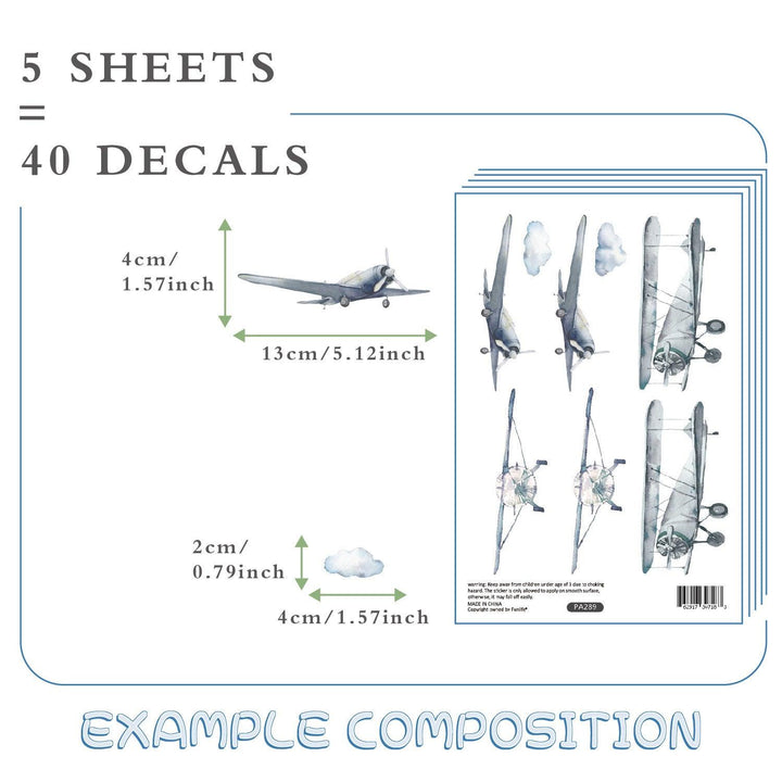 Blue Airplane Wall Decals - Parker and Olive