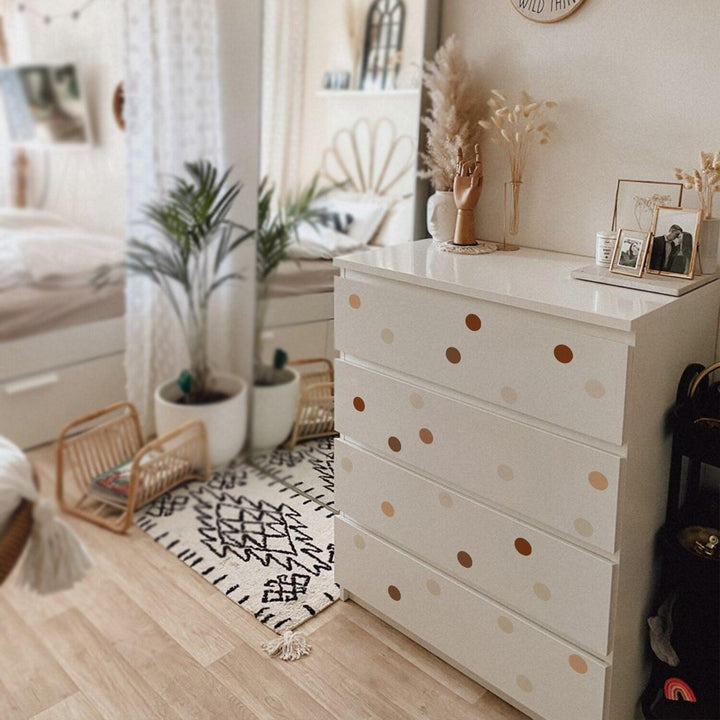 Boho Wall Decal Stickers - Brown Polka Dot - Parker and Olive