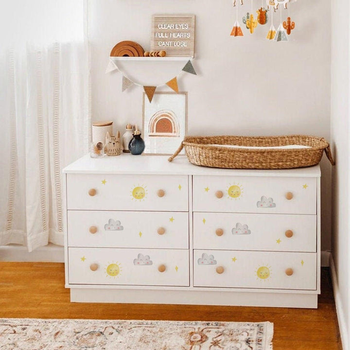 Cartoon Sun & Clouds Wall Decal Stickers - Parker and Olive