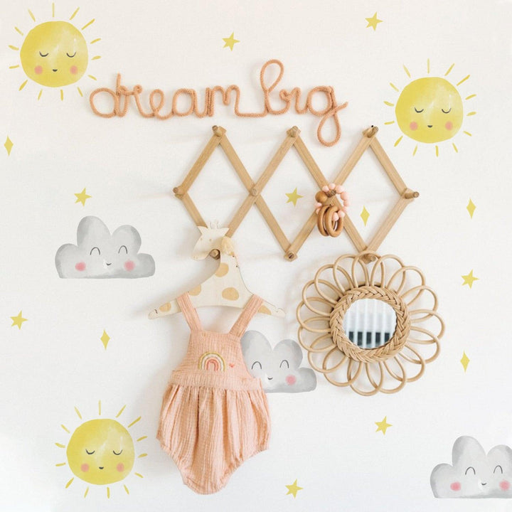 Cartoon Sun & Clouds Wall Decal Stickers - Parker and Olive