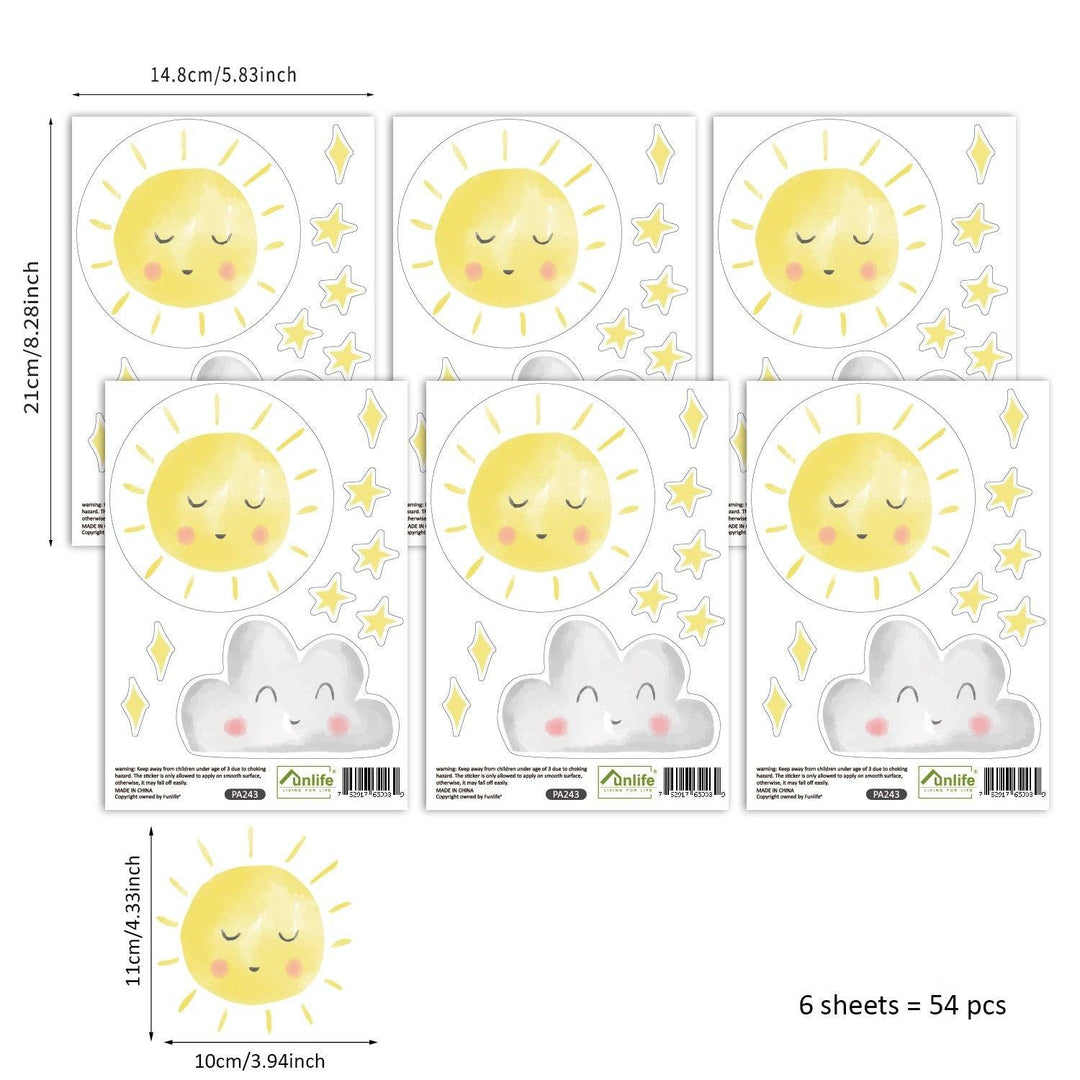 Cartoon Sun & Clouds Wall Decal Stickers - Parker and Olive