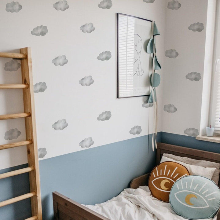 Gray Clouds Wall Decal Stickers - Parker and Olive