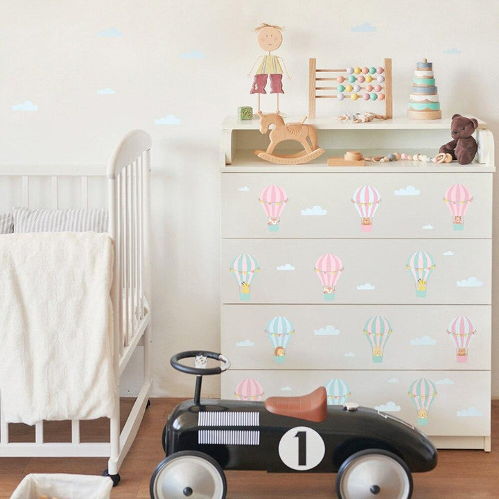Animal Hot Air Balloon Wall Decal Stickers - Parker and Olive