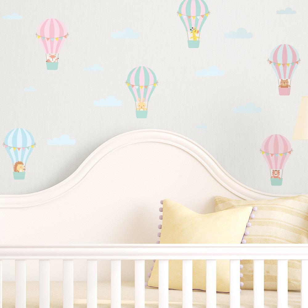 Animal Hot Air Balloon Wall Decal Stickers - Parker and Olive