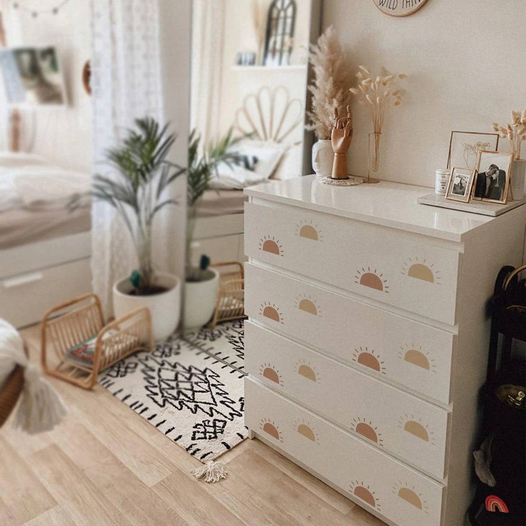 Boho Wall Decal Stickers - Half Sun Brown - Parker and Olive