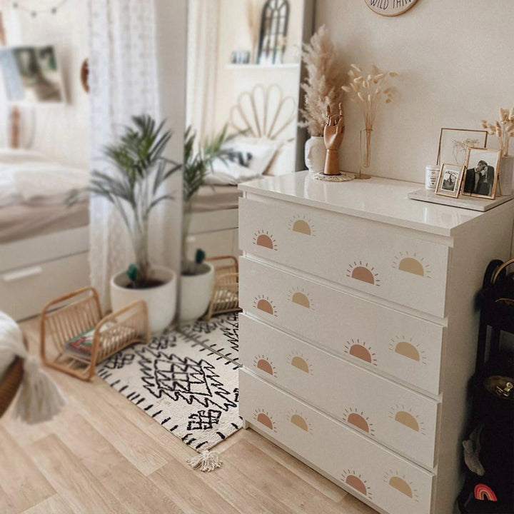 Boho Wall Decal Stickers - Half Sun Brown - Parker and Olive