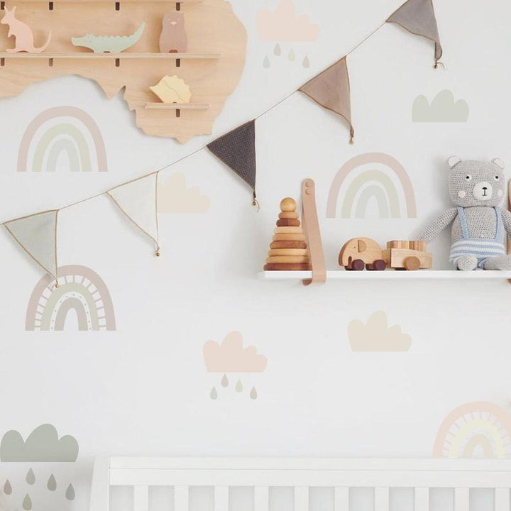 Rainbows and Clouds Wall Decal Stickers - Parker and Olive