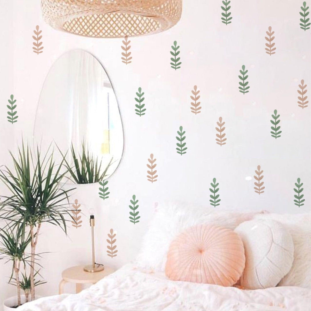 Green & Pink Fern Wall Decal Stickers - Parker and Olive
