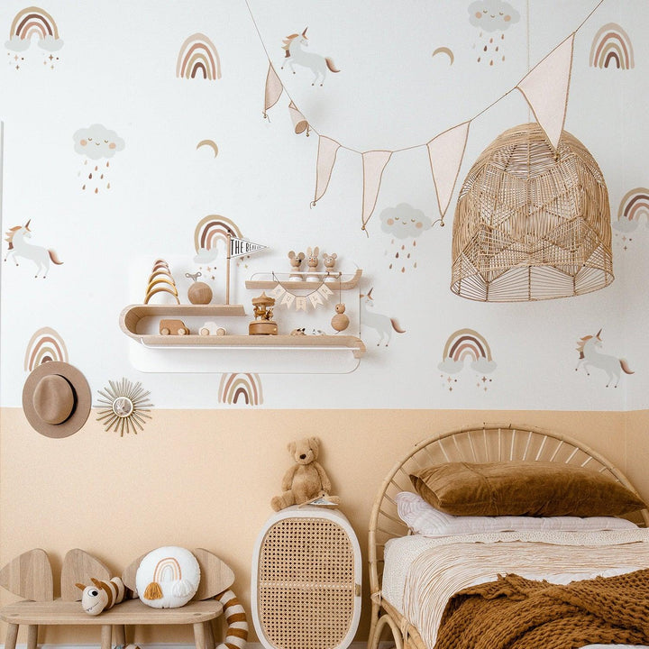 Rainbow and Unicorn Wall Decal Stickers - Parker and Olive
