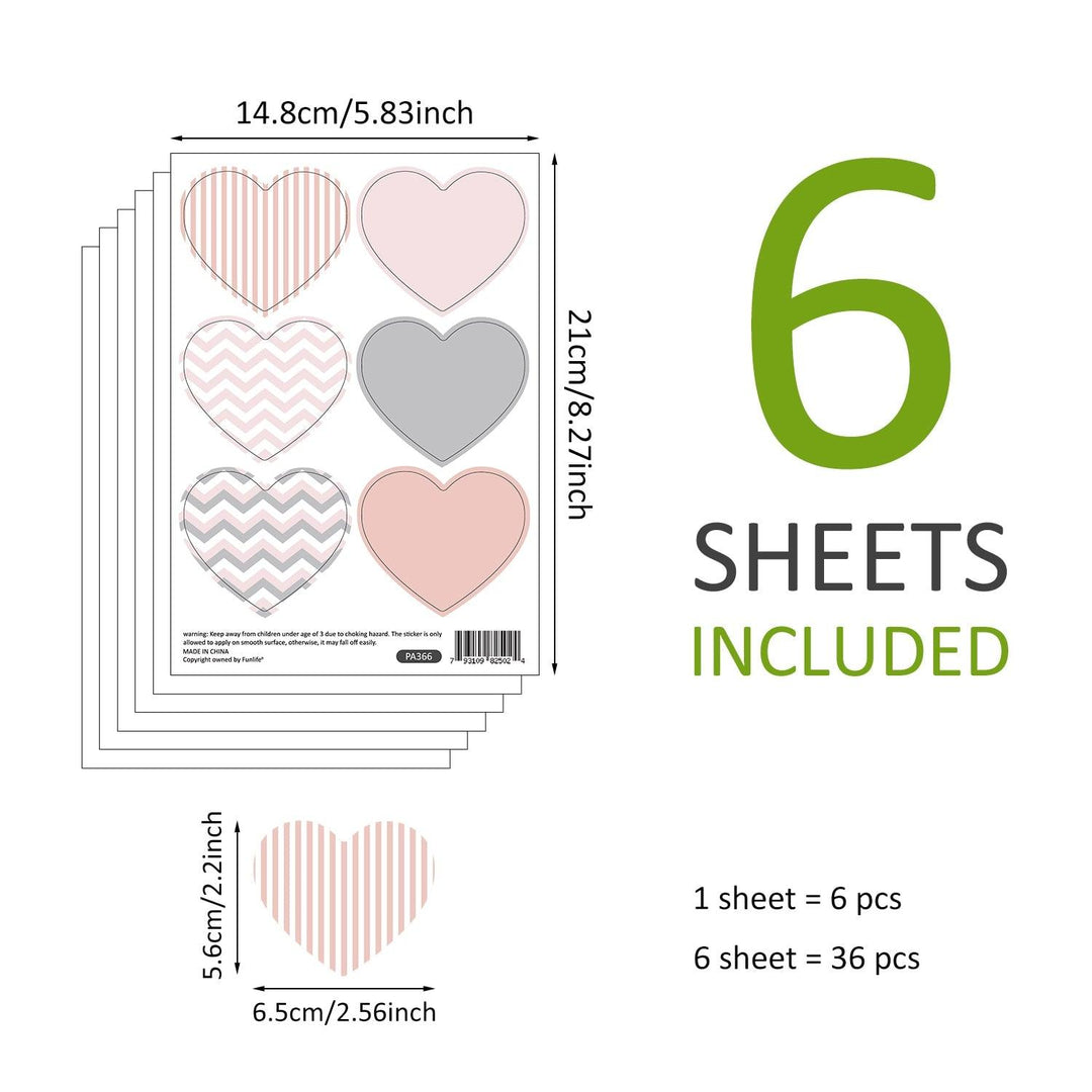 Boho Pattern Hearts Nursery Wall Decals - Parker and Olive