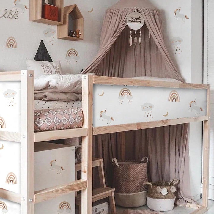 Rainbow and Unicorn Wall Decal Stickers - Parker and Olive