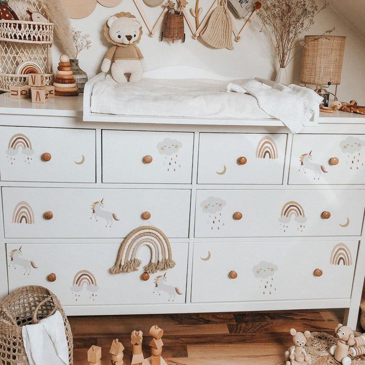 Rainbow and Unicorn Wall Decal Stickers - Parker and Olive