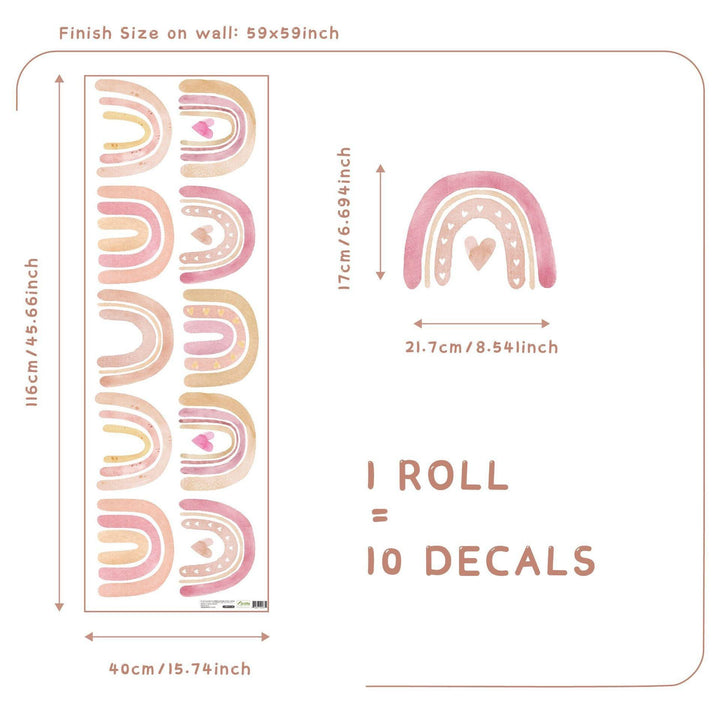 Pink Rainbow Wall Decal Stickers - Parker and Olive