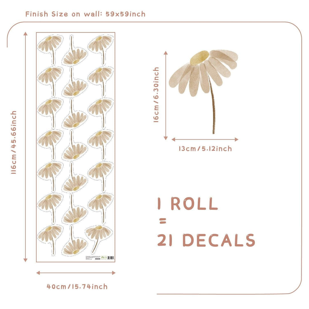 Boho Wall Decal Stickers - Falling Flowers - Parker and Olive