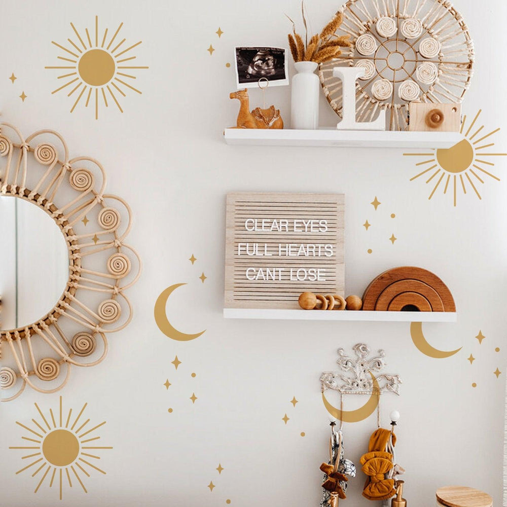 Sun, Moon and Stars Wall Decal Stickers - Parker and Olive