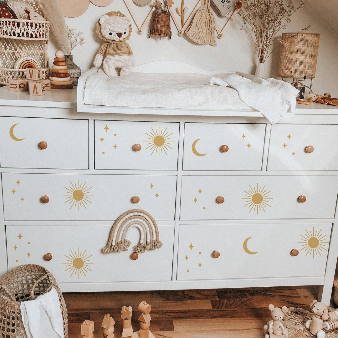 Sun, Moon and Stars Wall Decal Stickers - Parker and Olive
