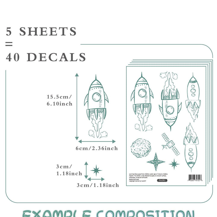 Rocket Wall Decals - Parker and Olive