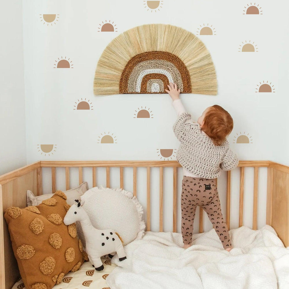 Boho Wall Decal Stickers - Half Sun Brown - Parker and Olive