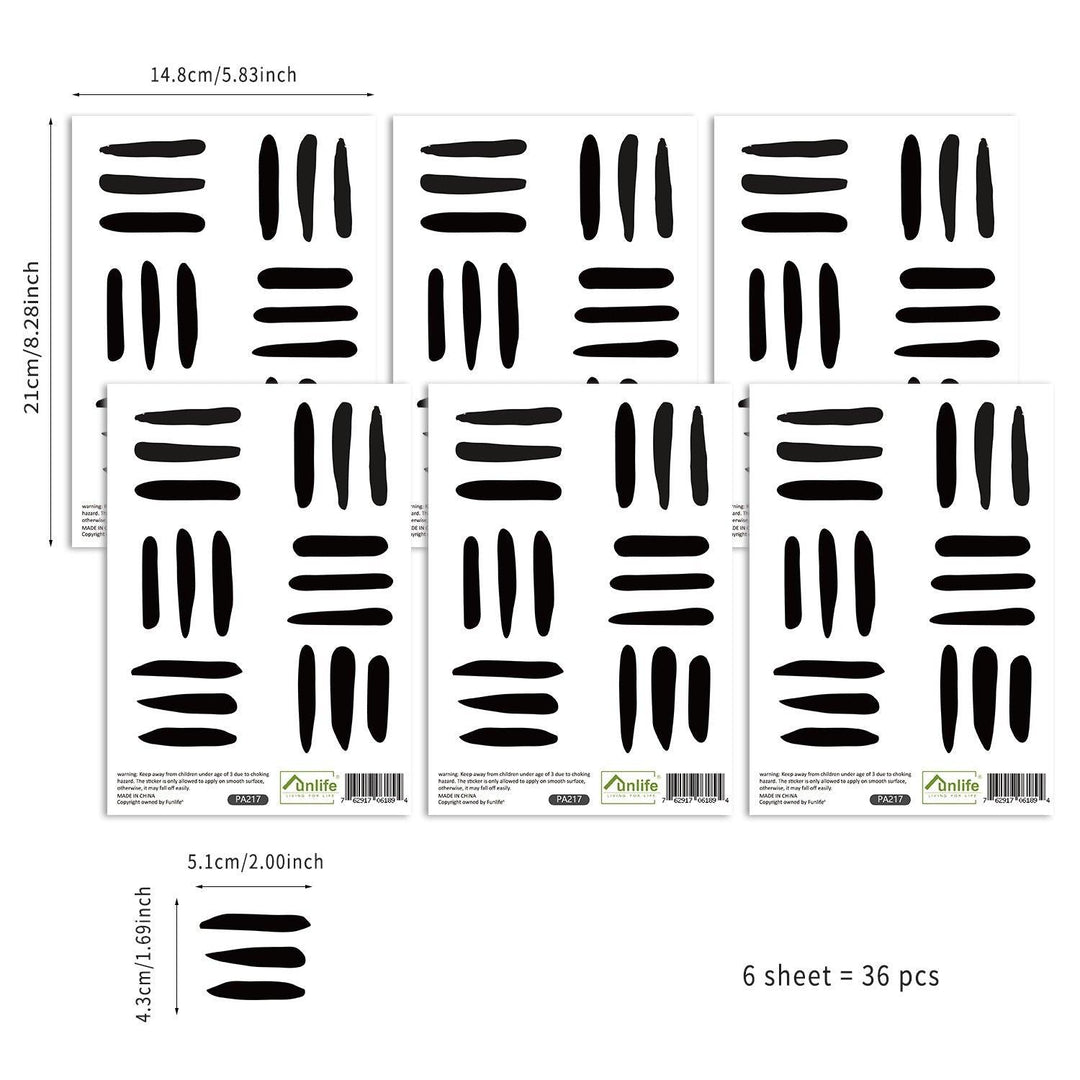 Boho Wall Decal Stickers - Black Lines - Parker and Olive