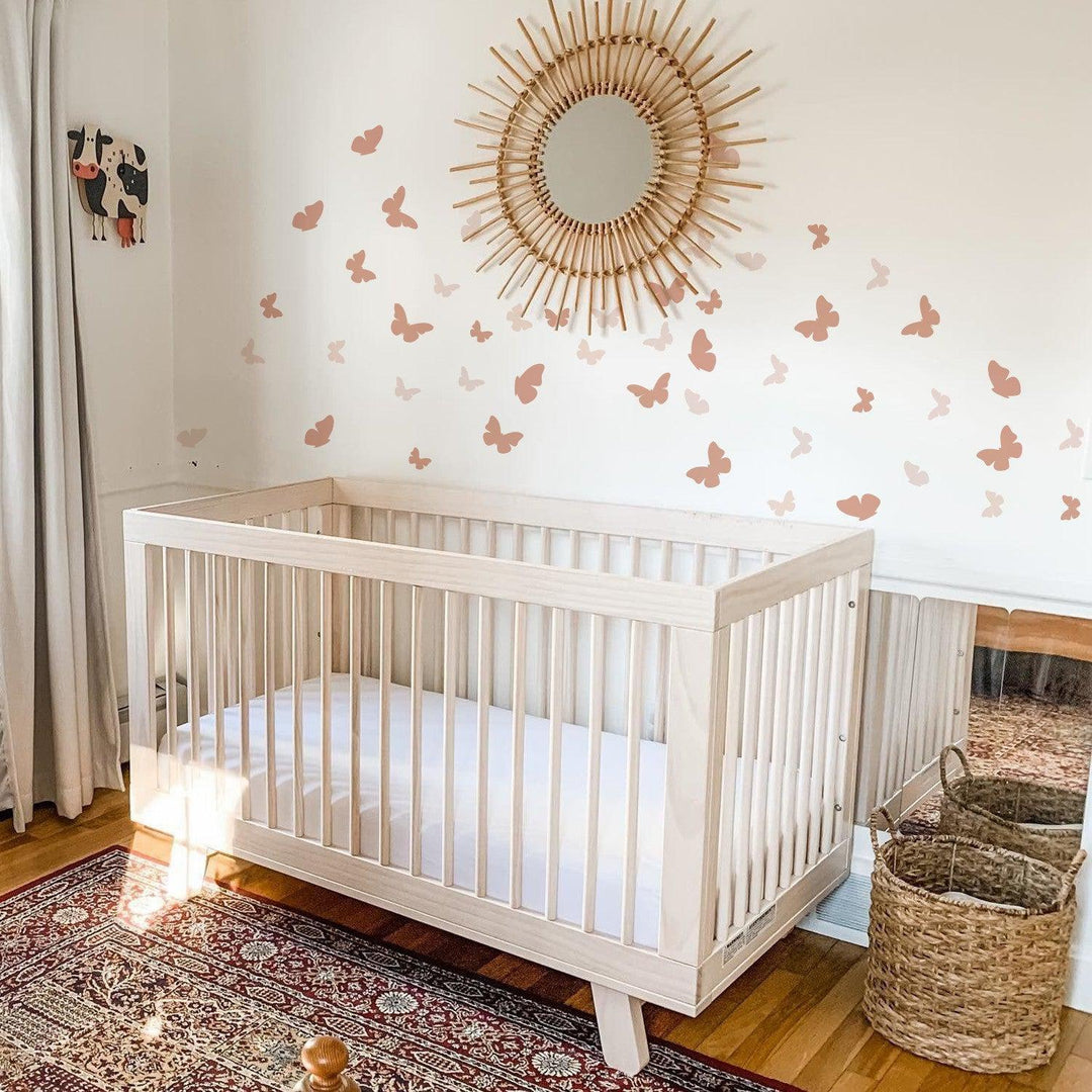 Boho Soft Pink Butterfly Nursery Wall Decals - Parker and Olive