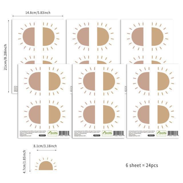 Boho Wall Decal Stickers - Half Sun Brown - Parker and Olive