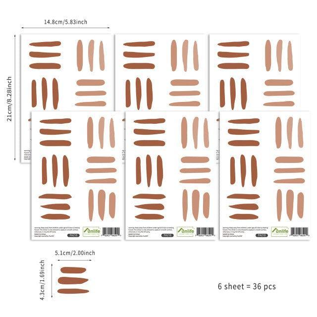 Boho Wall Decal Stickers - Brown Lines - Parker and Olive