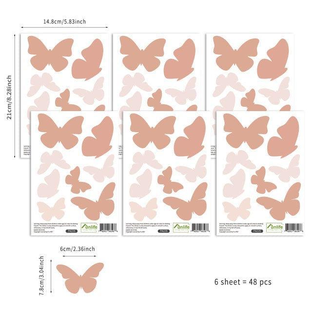 Boho Soft Pink Butterfly Nursery Wall Decals - Parker and Olive