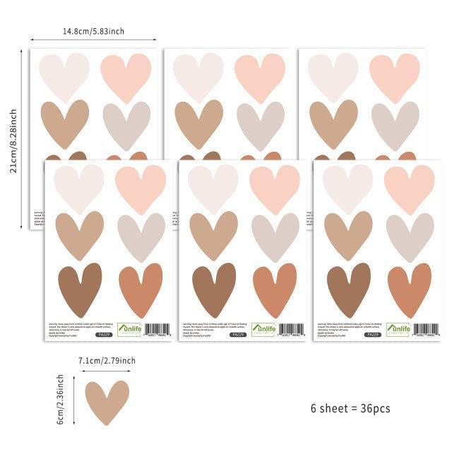 Boho Wall Decal Stickers - Hearts - Parker and Olive