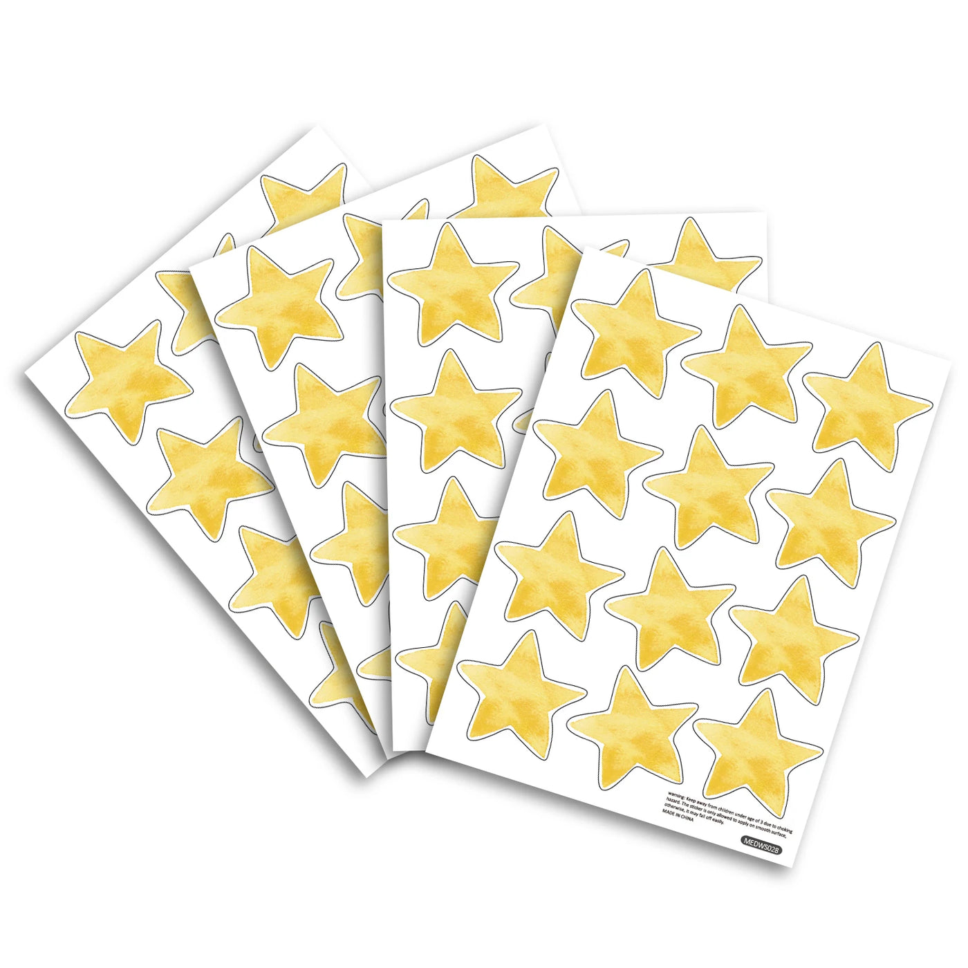 Star Wall Decals - Yellow Watercolor
