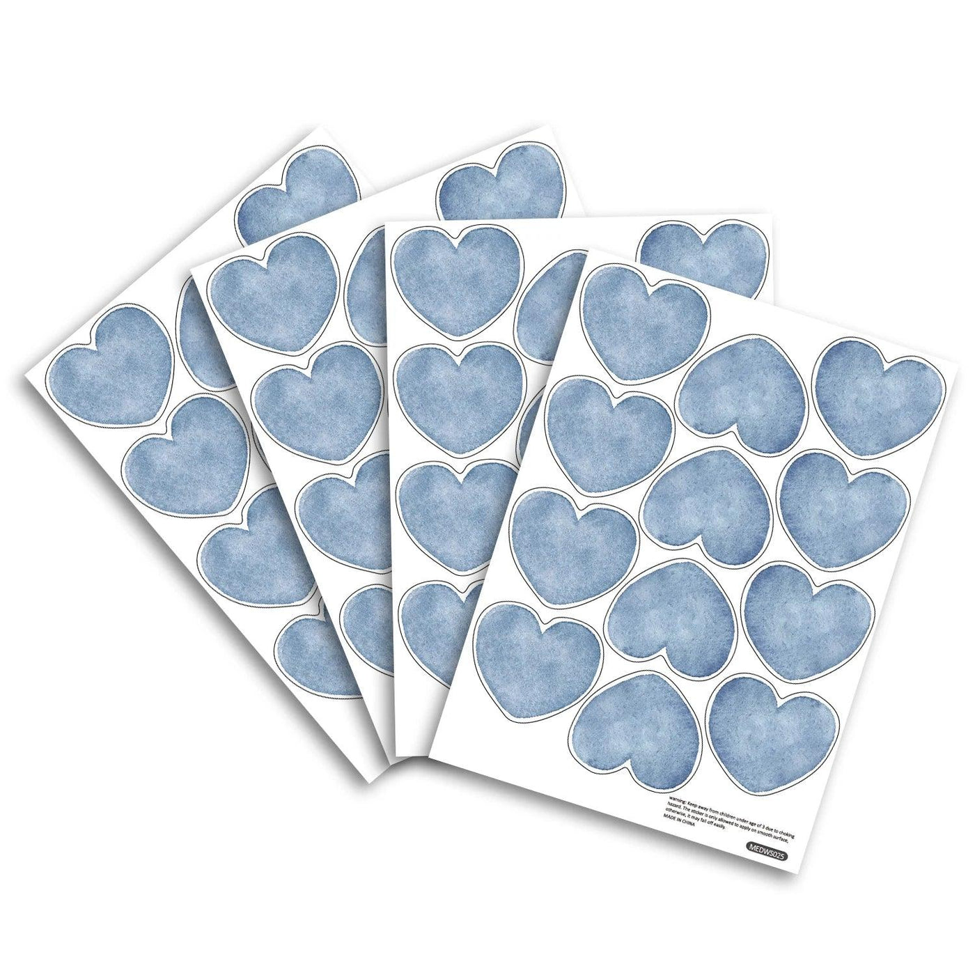 Funlife® Heart Shape Watercolor Haze Blue Vinyl Decals Multi-Color Dots Wall Stickers for Kids Boys Girls Bedroom Living Room - Parker and Olive