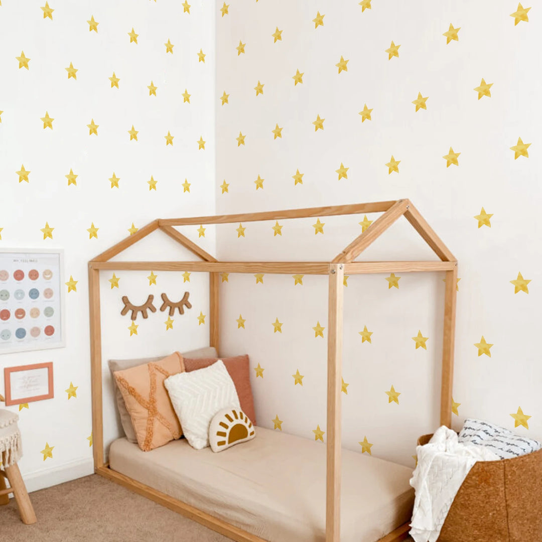 Star Wall Decals - Yellow Watercolor