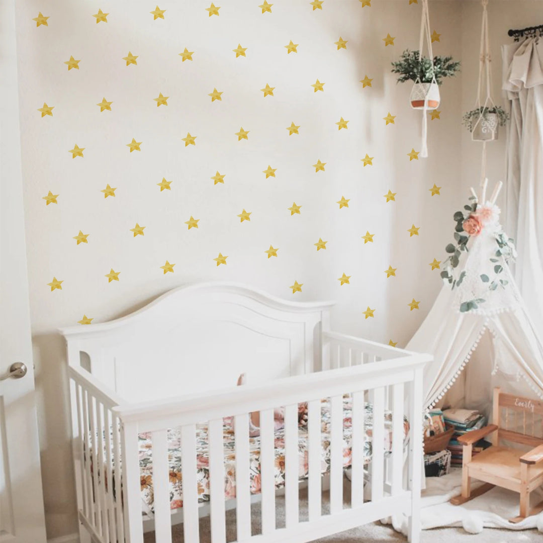 Star Wall Decals - Yellow Watercolor