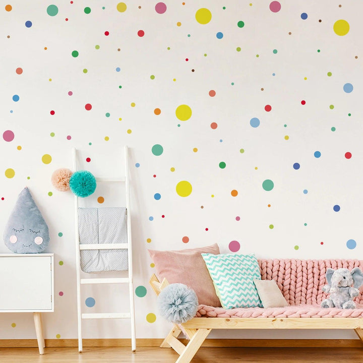 Funlife® Colorful Bright Yellow Art Vinly Polka Dots Wall Sticker Decor for Baby Nursery Child Kid Boy Girl Bedroom Home Decor - Parker and Olive