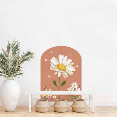 70*96CM Boho Art Wall Decal Big Arch Daisy Wall Stickers for Nursery Kids Rooms Living Room Home Interior Decoration Girls Decor - Parker and Olive