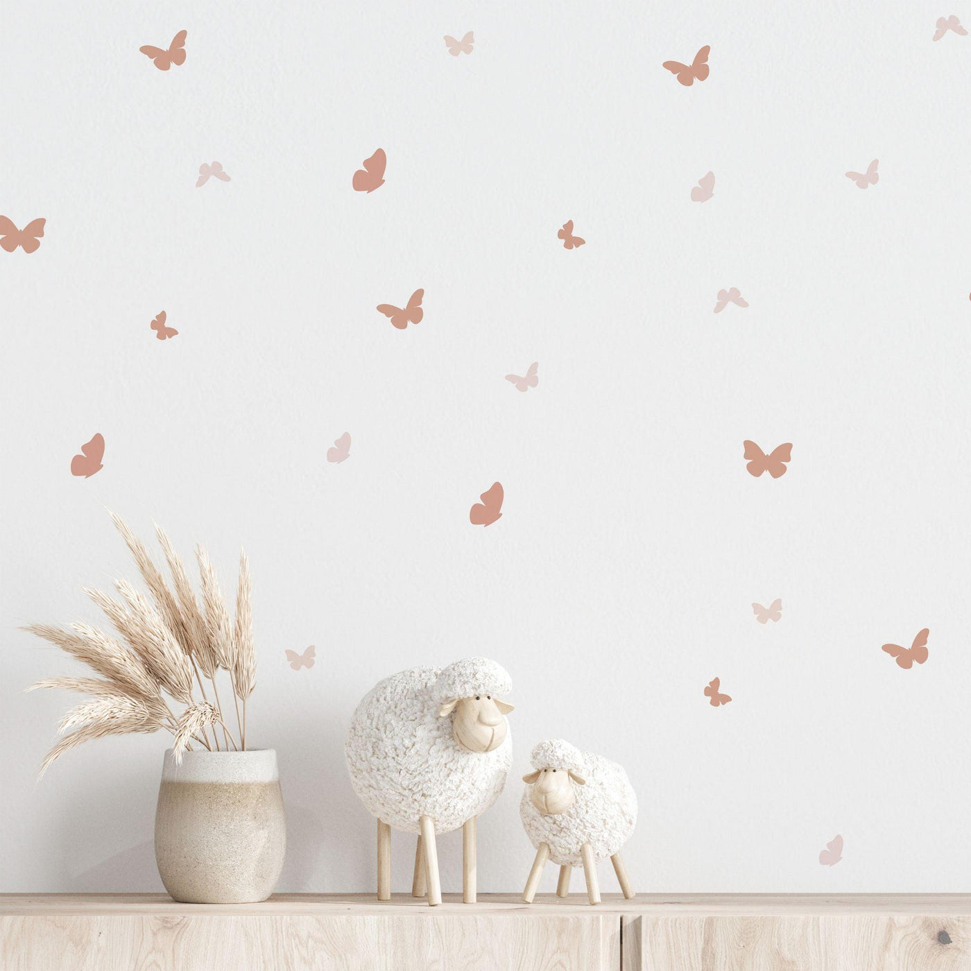 Boho Soft Pink Butterfly Nursery Wall Decals - Parker and Olive