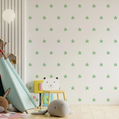 Star Wall Decals - Green Watercolor