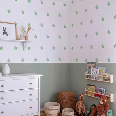 Star Wall Decals - Green Watercolor